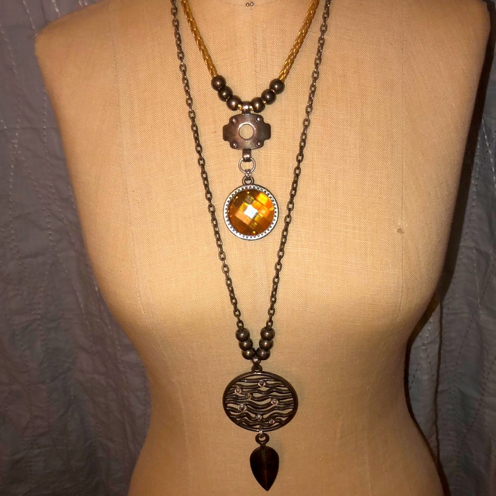 2 necklaces by HEET very cool necklaces! Have tarnished look!